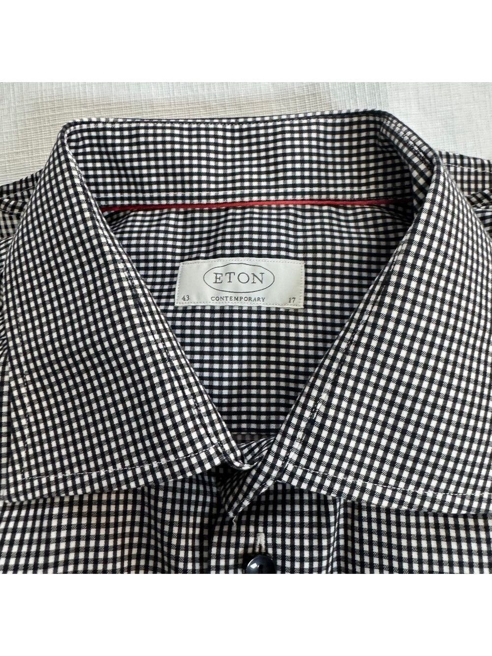 Eton Black and White Checkered Casual Shirt